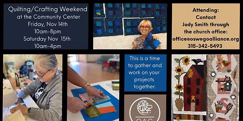 Quilting\/Crafting Weekend Nov. 14-15