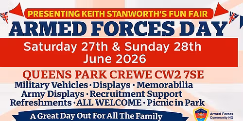 CHESHIRE EAST ARMED FORCES WEEKEND QUEENS PARK CREWE