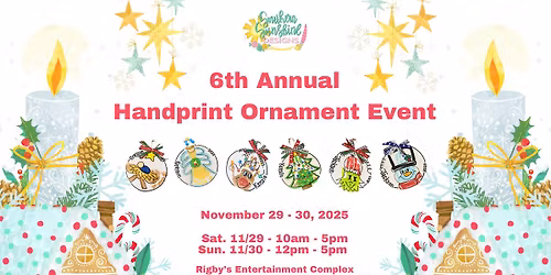 6th Annual Handprint Ornament Event @ Rigby’s Fall Market - November 29- 30, 2025