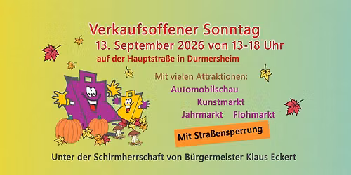 Verkaufsoffener Sonntag in Durmersheim mit Kinderland, Flohmarkt und vieles mehr