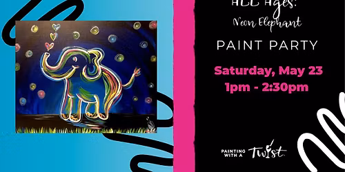 All Ages Paint: Neon Elephant