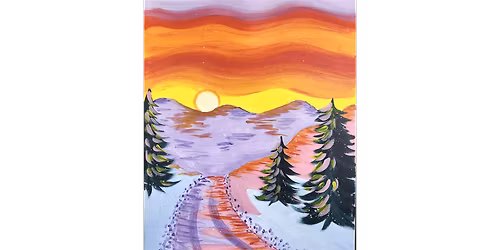 Snowy Mountain Pass Sunset - Paint and Sip in Phoenix | Classpop!\u2122
