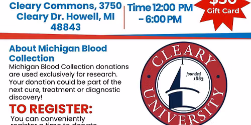 Cleary University Blood Drive
