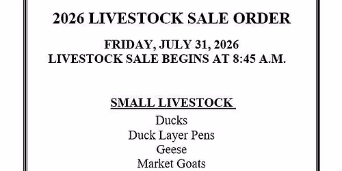 2026 Tuscola County 4-H and FFA Livestock Sale