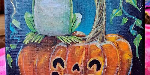 Pouty Frog on a Pumpkin \ud83c\udfa8 Art with Cats!