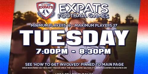 TUESDAY - Expats 7-A-Side Football