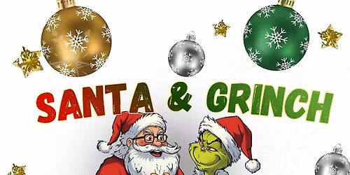 PICTURES WITH SANTA AND THE GRINCH