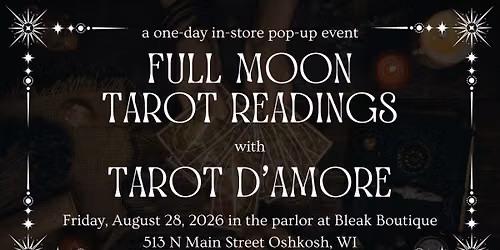 Full Moon Tarot Readings with Tarot D'Amore
