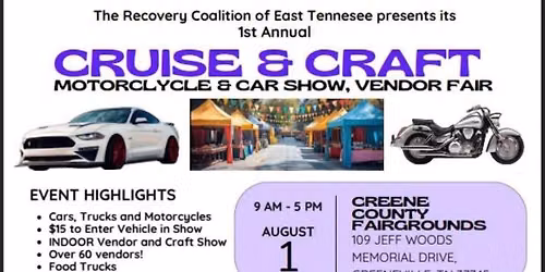 1st Annual CRUISE & CRAFT MOTORCLYCLE & CAR SHOW, VENDOR FAIR