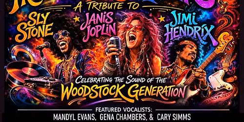 FREEDOM, FIRE, & FUNK:  Tribute to Stone, Joplin & Hendrix, with Mandyl, Gena & Carey Sims