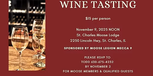 Wine Tasting (sponsored by Mecca 9)