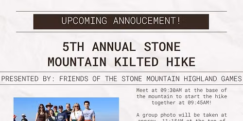 5th Annual Kilted Hike Up Stone Mountain
