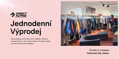 \ud83d\udd25 Jednodenn\u00ed v\u00fdprodej Direct Alpine | 6. 11. 2025 | Liberec