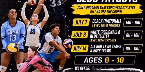 Voltage Volleyball Boys and Makeup Team Tryouts