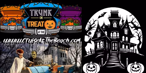 "Cruise At The Beach!" Trunk Or Treat Halloween Show. Food, Drawings, Music, Fun!