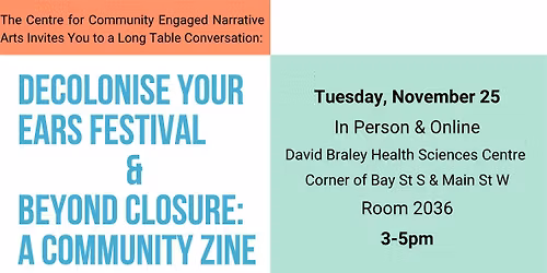 Long Table: Decolonise Your Ears & Beyond Closure