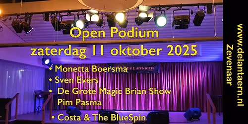 Open Podium 11 oktober 2025 (Toegang gratis)