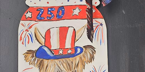 Red, White, and Moo Door Hanger Paint Party