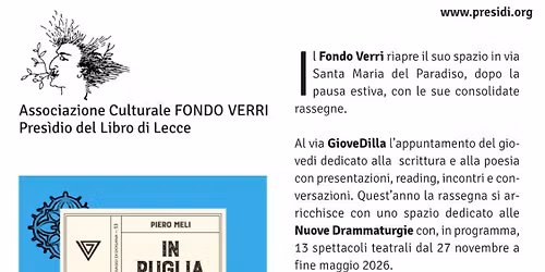 GioveDilla- In Puglia (da Alda Merini a Mario De Siati) Piero Meli