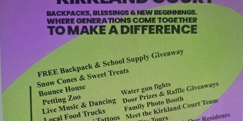 Backpacks, Blessings & New Beginnings with Kirkland Court Heath and Rehabilitation 