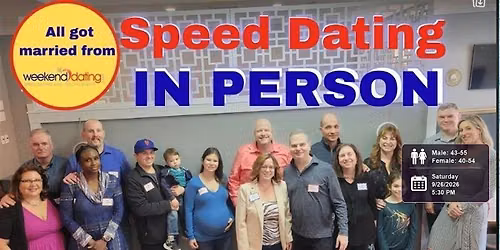 LI Speed Dating -Men Ages 43-55; Wom 40-54