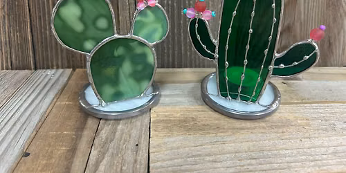 Stained Glass Catcus Votive