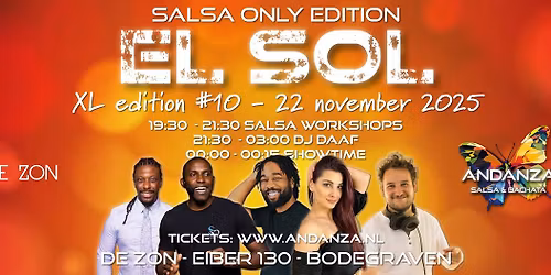 El Sol - XL edition 10 - Salsa edition - DJ Daaf + 3 salsa workshops
