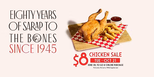 Max's 80th Anniversary $8 Chicken Event