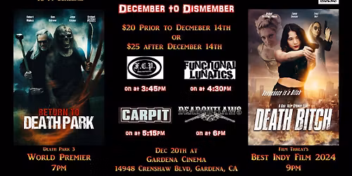 December to Dismember Double Feature - Return to Death Park Premier!