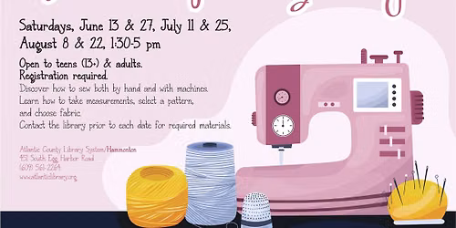 Makerspace Sewing at our Hammonton Branch
