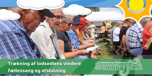 Tr\u00e6kning af lodsedlens vindere og afslutning med f\u00e6llessang