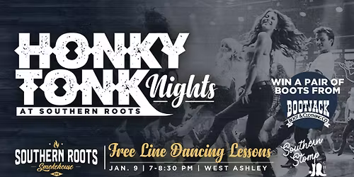 Honky-Tonk Night: Free Line Dancing Lessons & Bootjack Boot Giveaway!