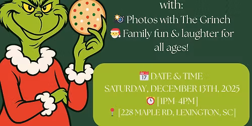 \ud83c\udf84 Cookies with the Grinch!  A Sweet & Silly Holiday Celebration \u2014 Hosted by The Sherpa Group
