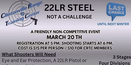 22LR steel not challenge night. LAST ONE!