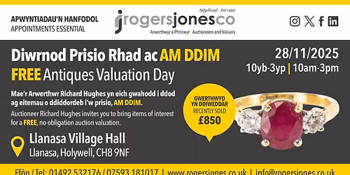 FREE Antiques Valuation Day - Llanasa Village Hall
