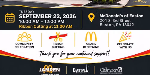Grand ReOpening Ribbon Cutting For McDonald's of Easton