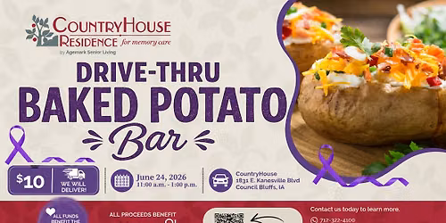 Drive-Thru Baked Potato Bar Fundraiser for the Alzheimer's Association | hosted by CountryHouse