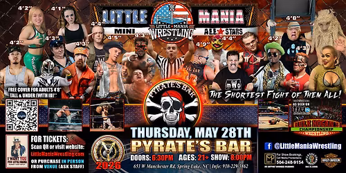 Spring Lake, NC - Little Mania Mini Wrestling @ Pyrate's Bar