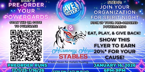 Harmony Hope Stables Fun-Raiser at Dave & Buster's