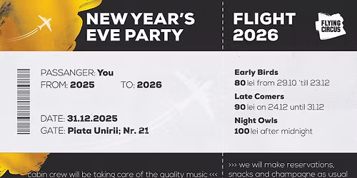 FLIGHT 2026 New Year's Eve Party @ Flying Circus