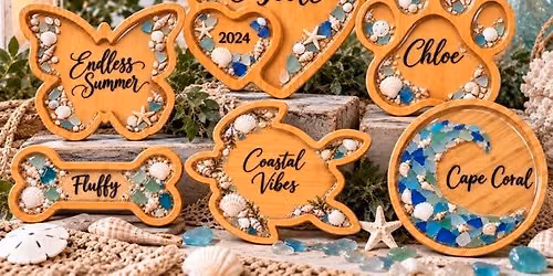 Coastal Seashell & Sea Glass Wood Sign Craft Workshop at Lake Kennedy Center in Cape Coral