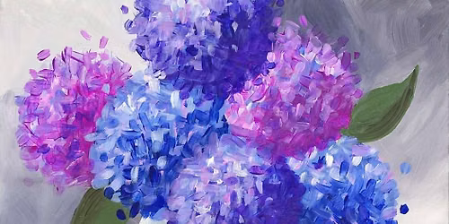 \ud83c\udf38\ud83d\udc9c\ud83c\udf77 Paint and Sip: Lovely Hydrangeas \ud83c\udf77\ud83d\udc9c\ud83c\udf38