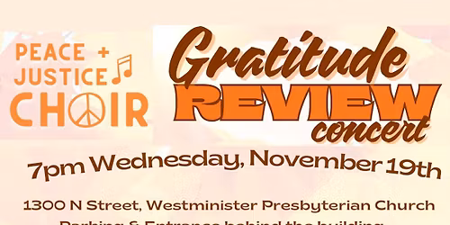 Peace & Justice Choir's Gratitude Review Concert