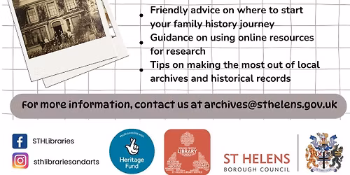 Family History Helpdesk with St Helens Archive Service