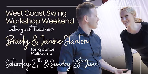 toniq dance in Perth! WCS Workshops with Brady & Janine Stanton