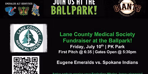 Lane County Medical Society Fundraiser at the Ballpark! (Eugene Emeralds vs. Spokane Indians)