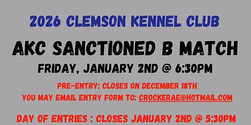 2026 AKC Sanctioned B Match