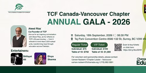TCF Canada- Vancouver Chapter Annual Gala 2026