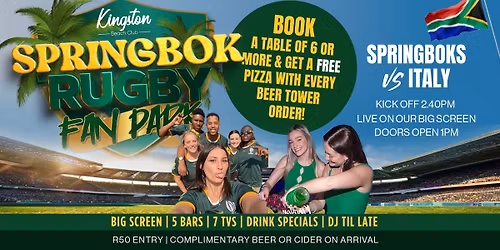 Kingston SPRINGBOK FAN PARK \ud83c\udf34\ud83c\udf7b