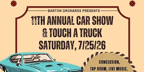 11th Annual Car Show & Touch-a-Truck - FREE Entry